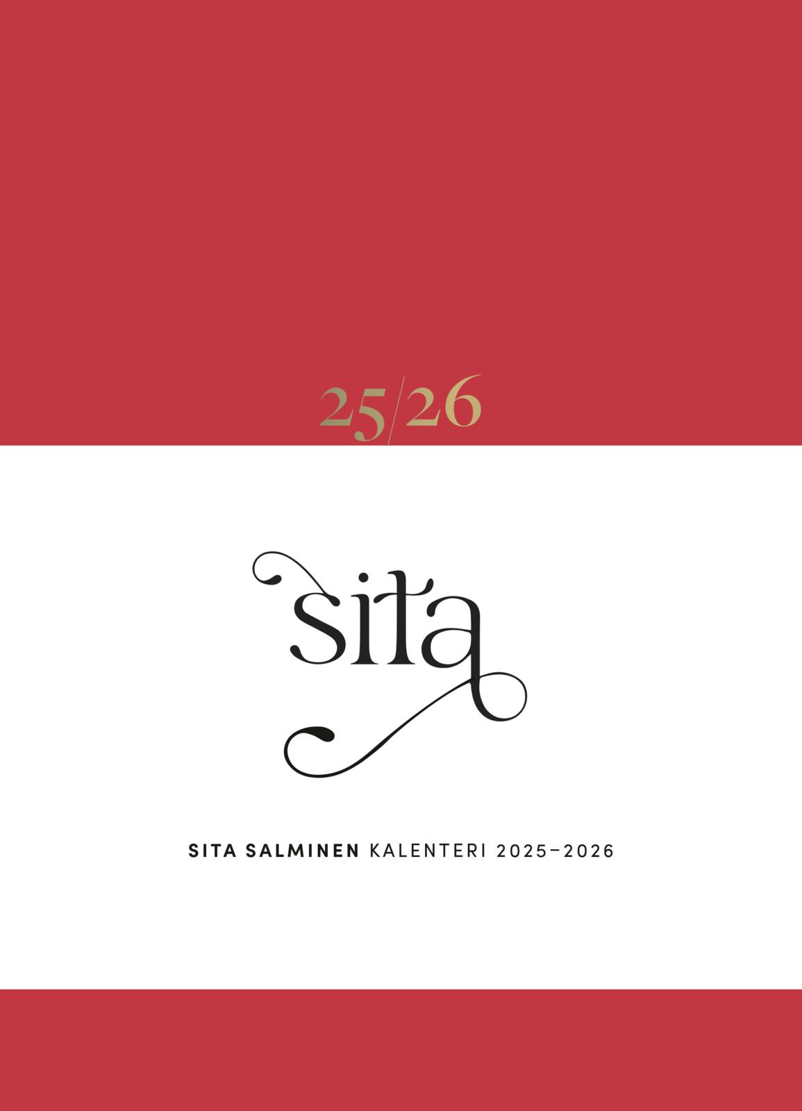 Etukansi. Sita Salminen Sitan kalenteri 2025–2026