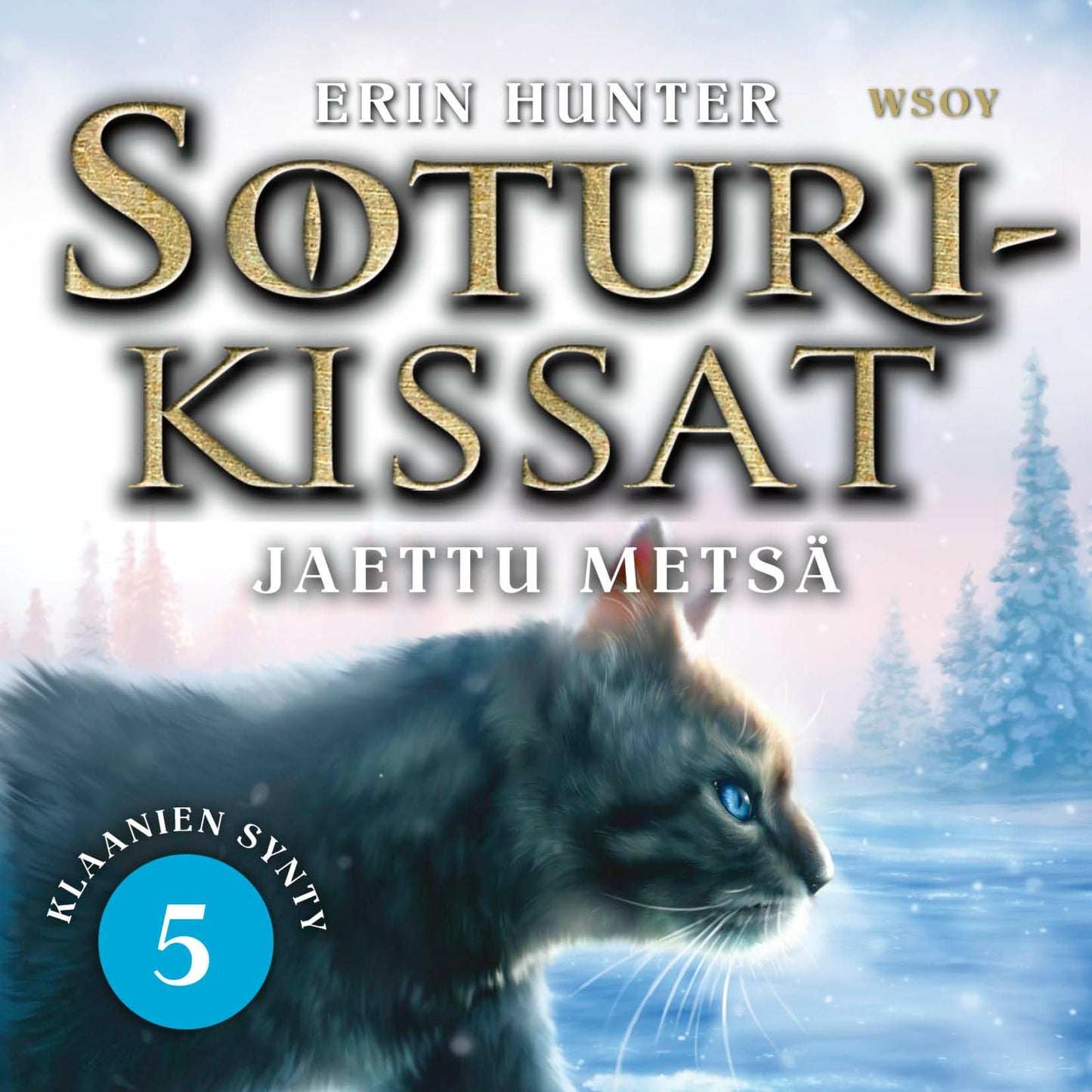 Etukansi. Erin Hunter. Soturikissat: Klaanien synty 5: Jaettu metsä