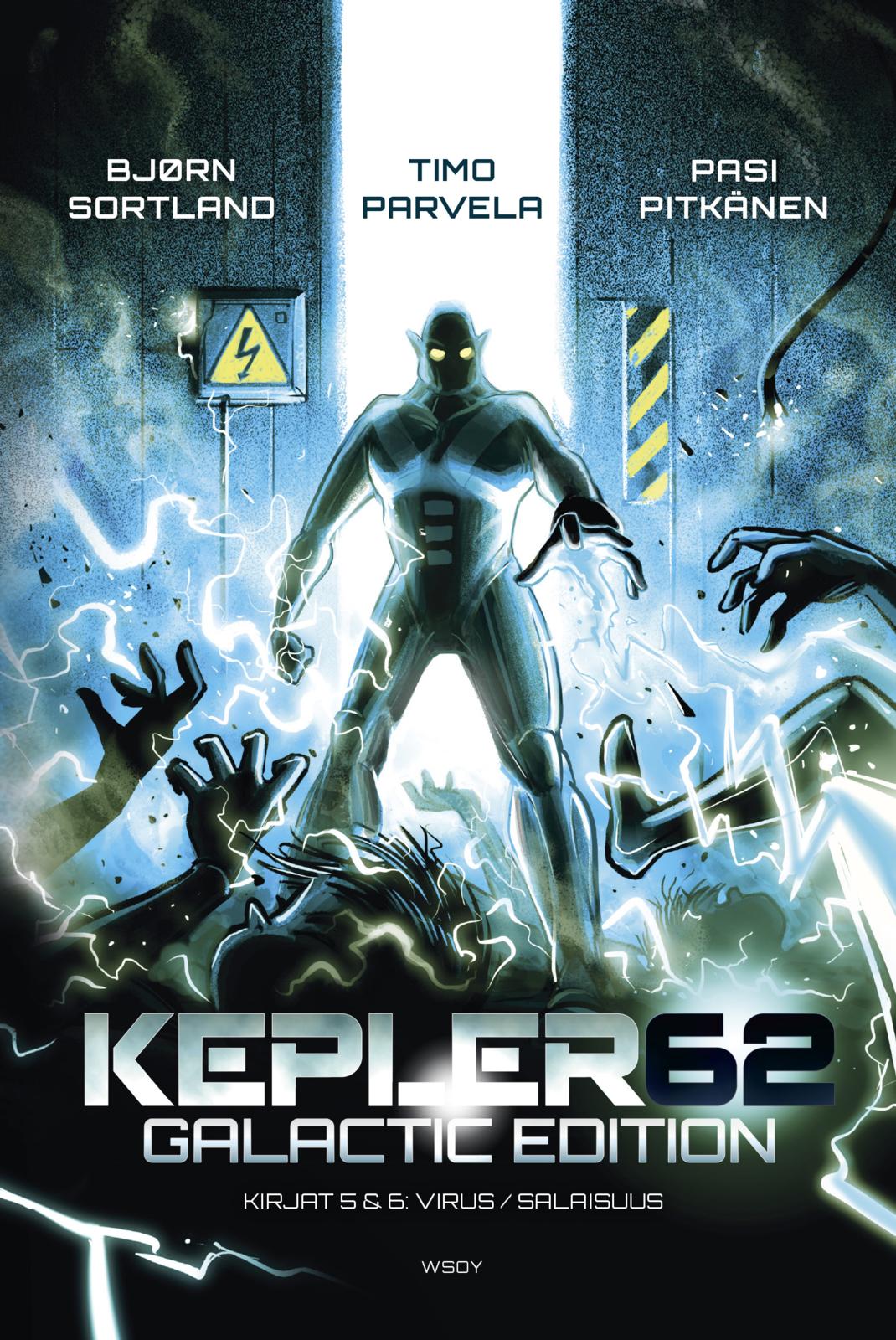 Etukansi. Timo Parvela Kepler62 - Galactic edition: Kirjat 5 Virus ja Kirja 6 Salaisuus