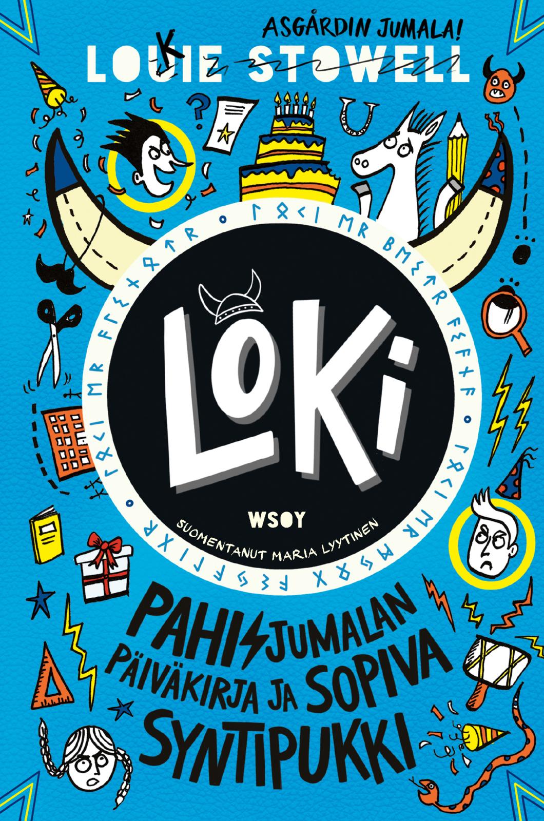 Etukansi. Louie Stowell LOKI: Pahisjumalan päiväkirja ja sopiva syntipukki