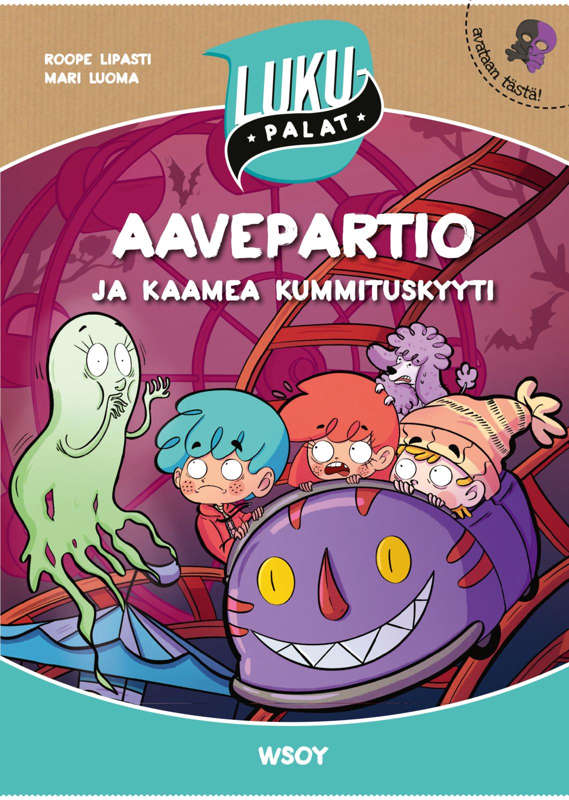 Etukansi. Roope Lipasti Aavepartio ja kaamea kummituskyyti