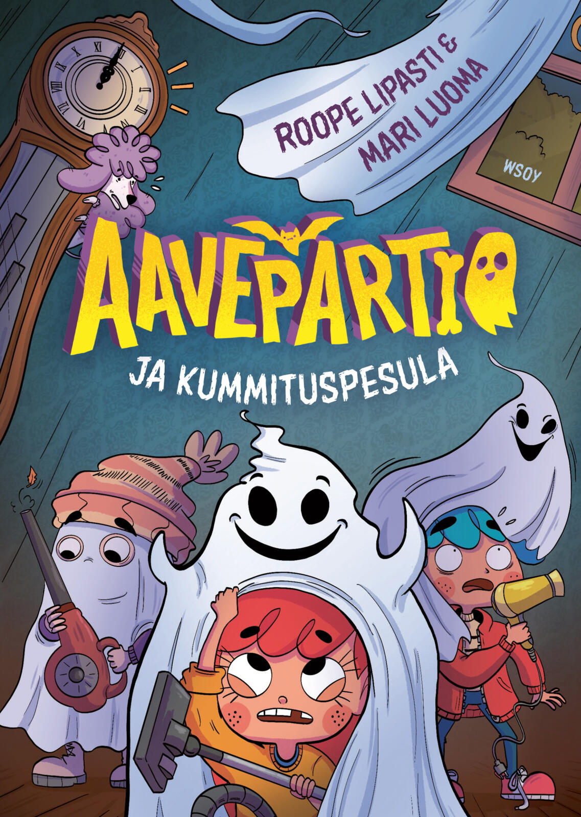 Etukansi. Roope Lipasti Aavepartio ja kummituspesula