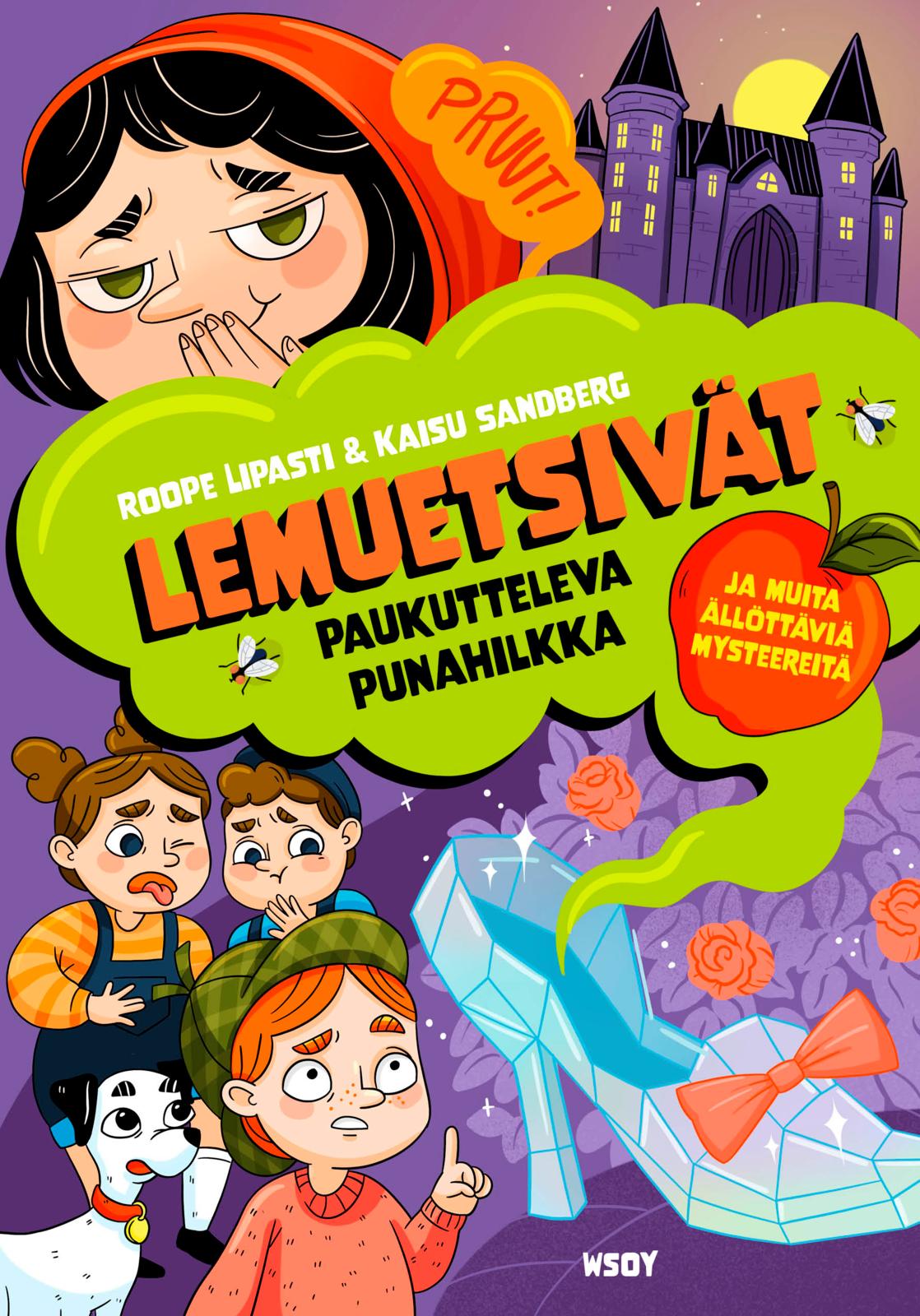 Etukansi. Roope Lipasti Lemuetsivät: Paukutteleva Punahilkka ja muita ällöttäviä mysteereitä