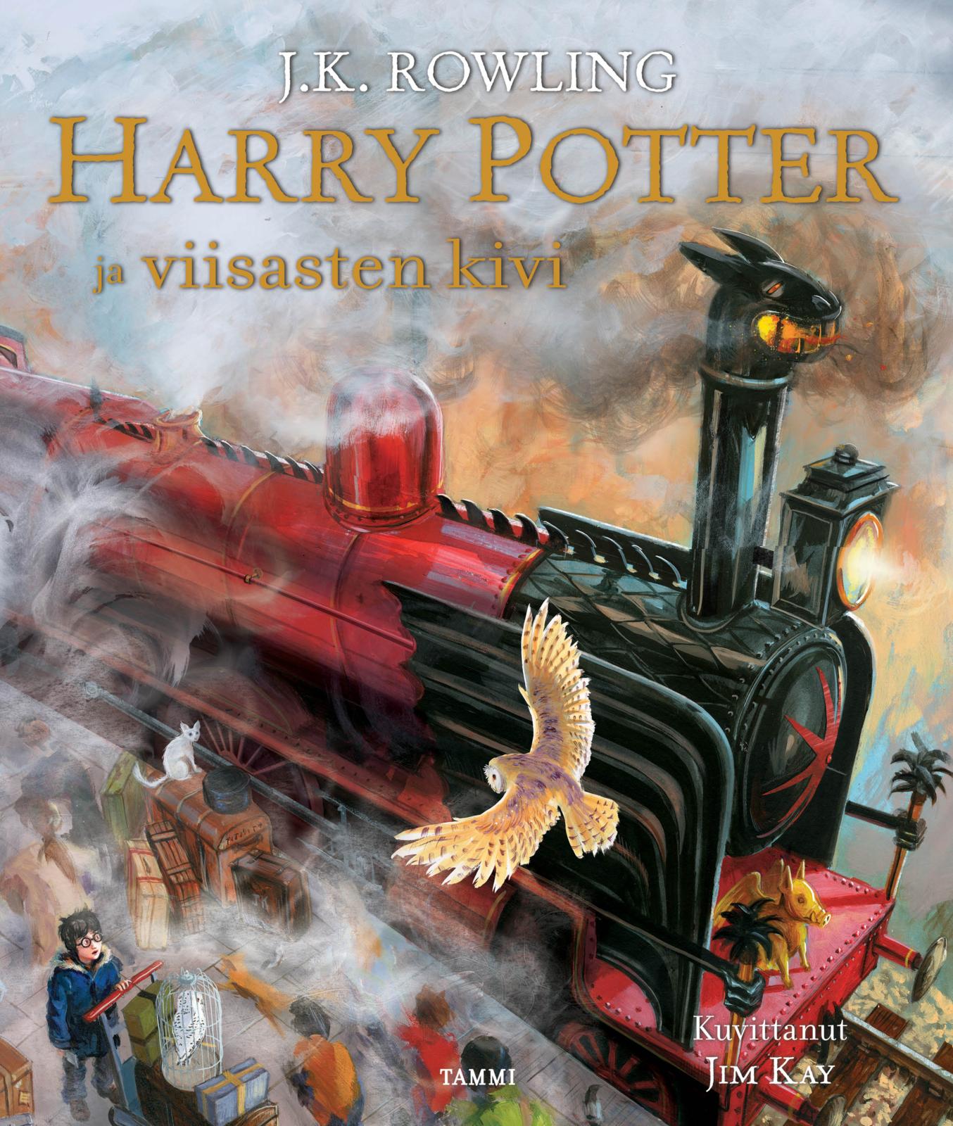 Etukansi. J.K. Rowling. Harry Potter ja viisasten kivi (kuvitettu)