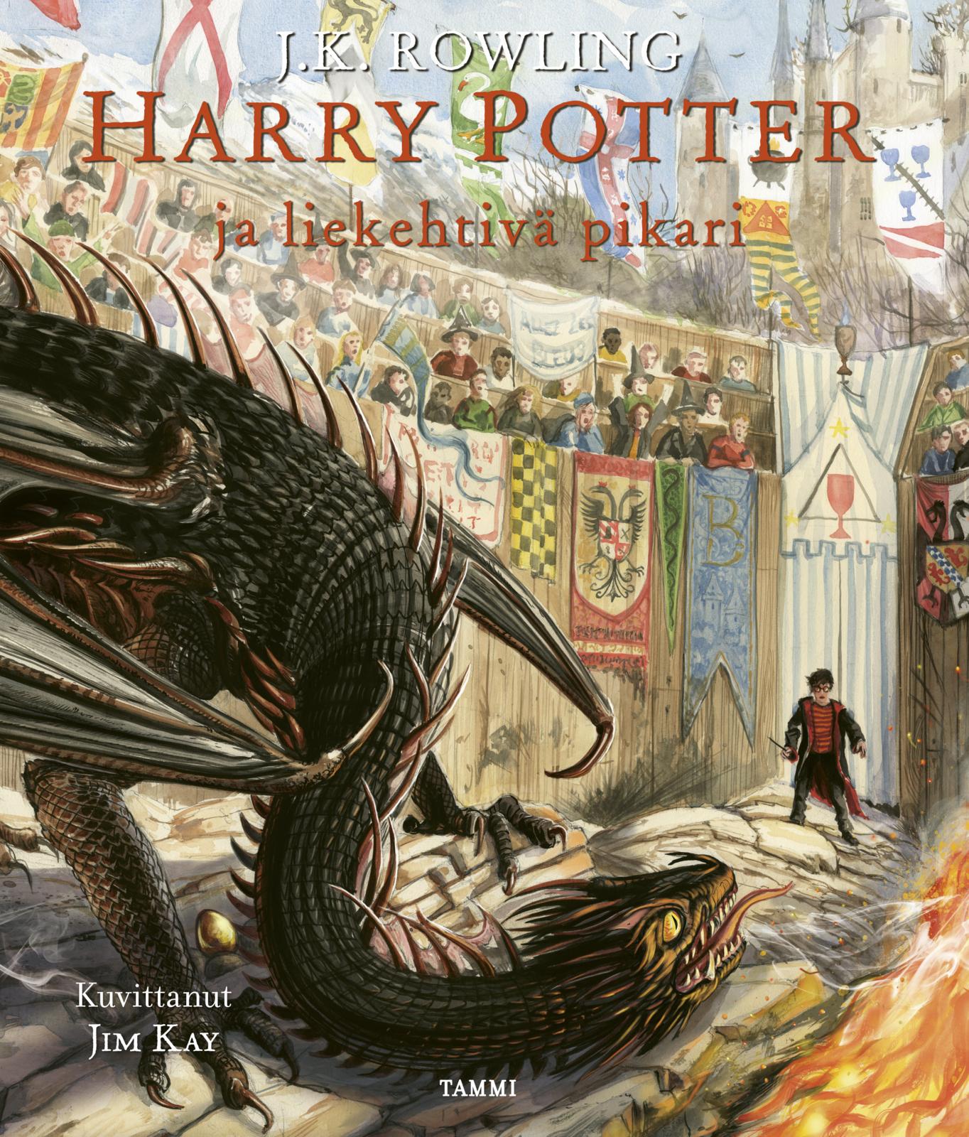 Etukansi. J.K. Rowling Harry Potter ja liekehtivä pikari (kuvitettu)