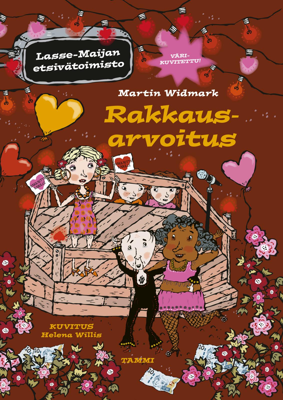 Etukansi. Martin Widmark Rakkausarvoitus. Lasse-Maijan etsivätoimisto