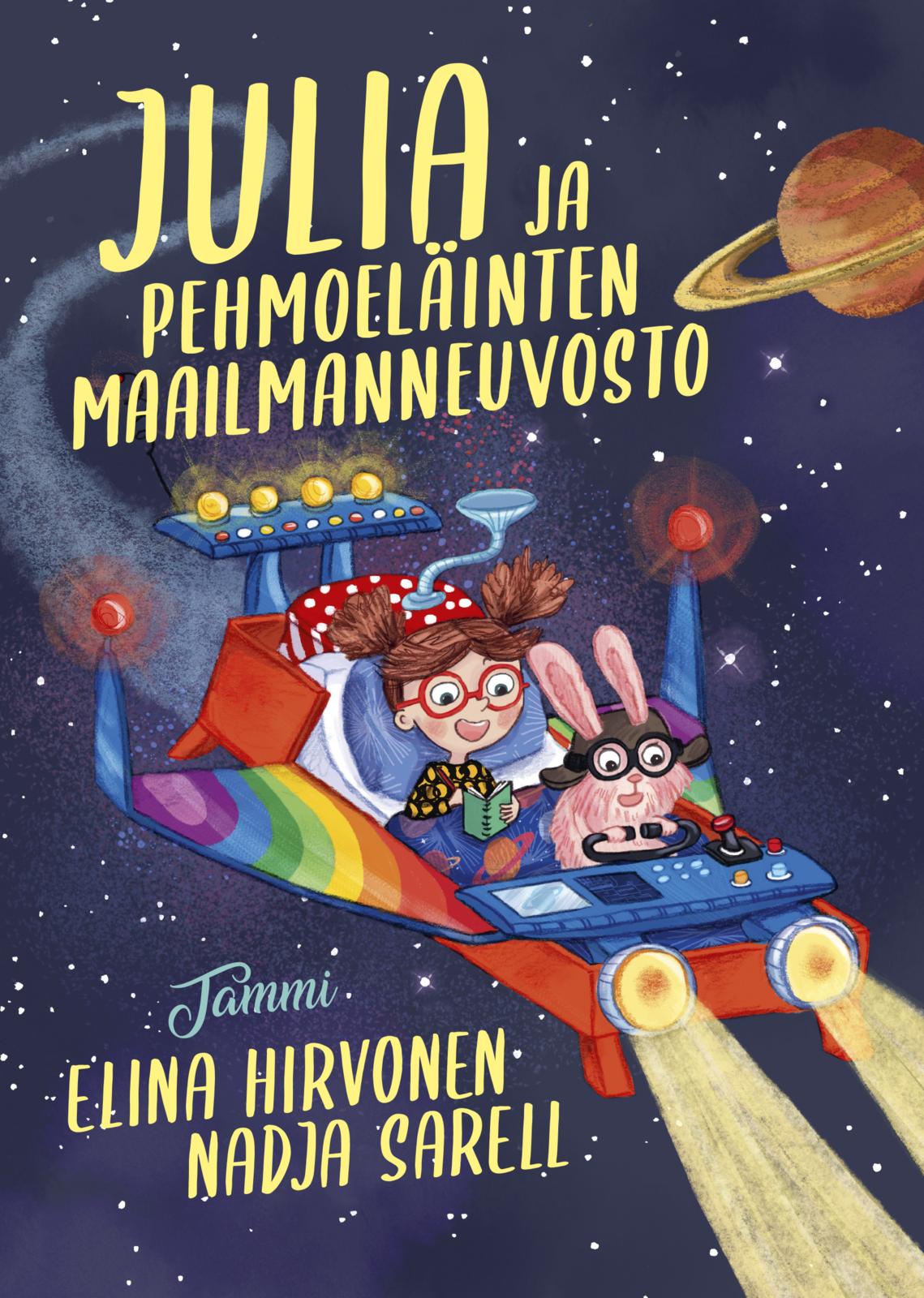 Etukansi. Elina Hirvonen Julia ja Pehmoeläinten Maailmanneuvosto