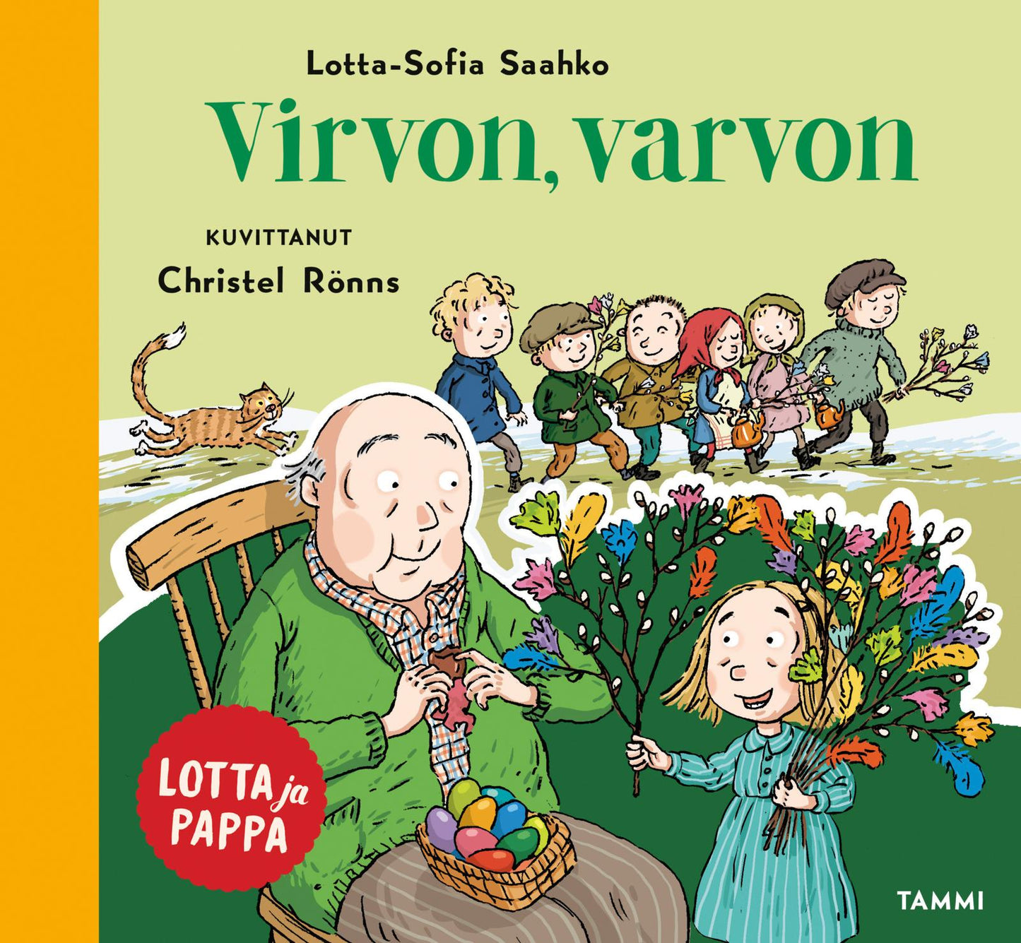 Etukansi. Christel Rönns Lotta ja pappa. Virvon, varvon