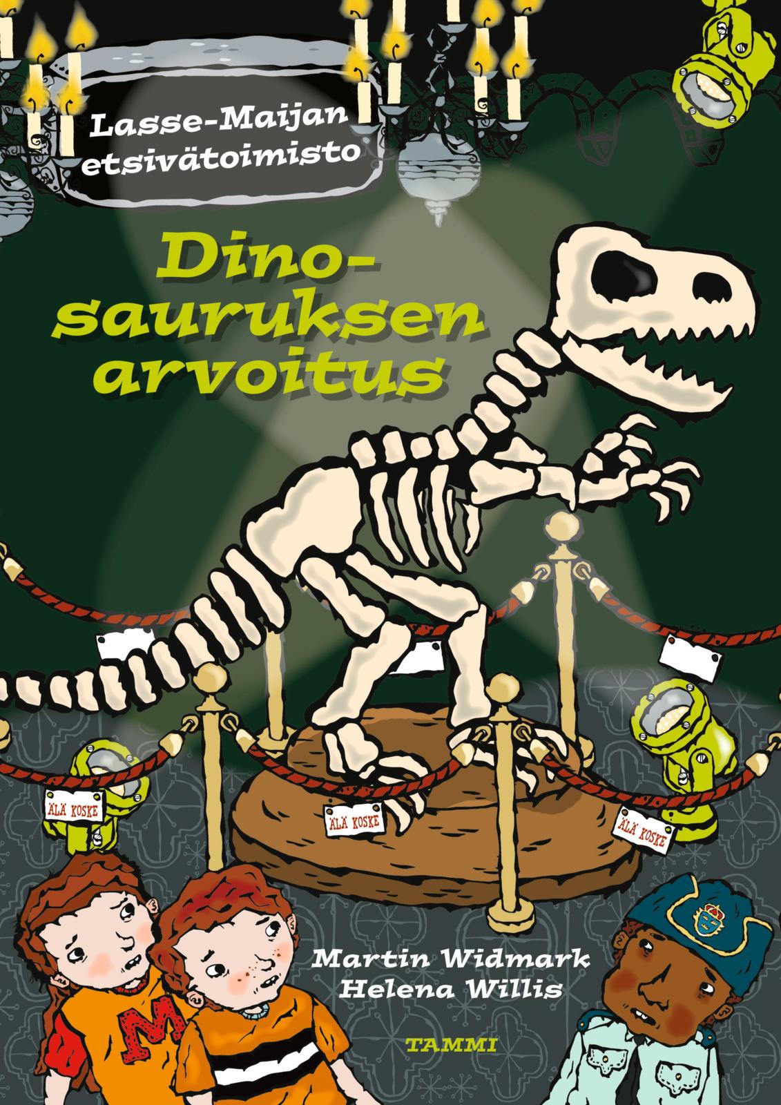 Etukansi. Martin Widmark Dinosauruksen arvoitus. Lasse-Maijan etsivätoimisto