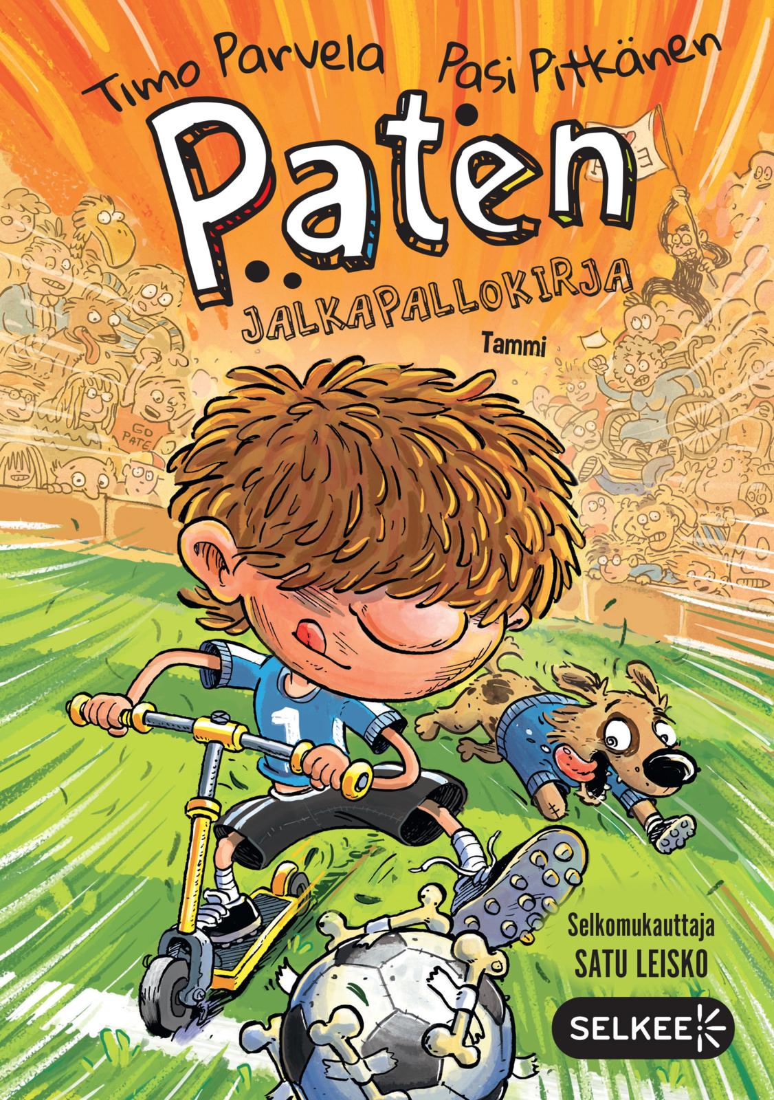 Etukansi. Timo Parvela Paten jalkapallokirja (selkokirja)