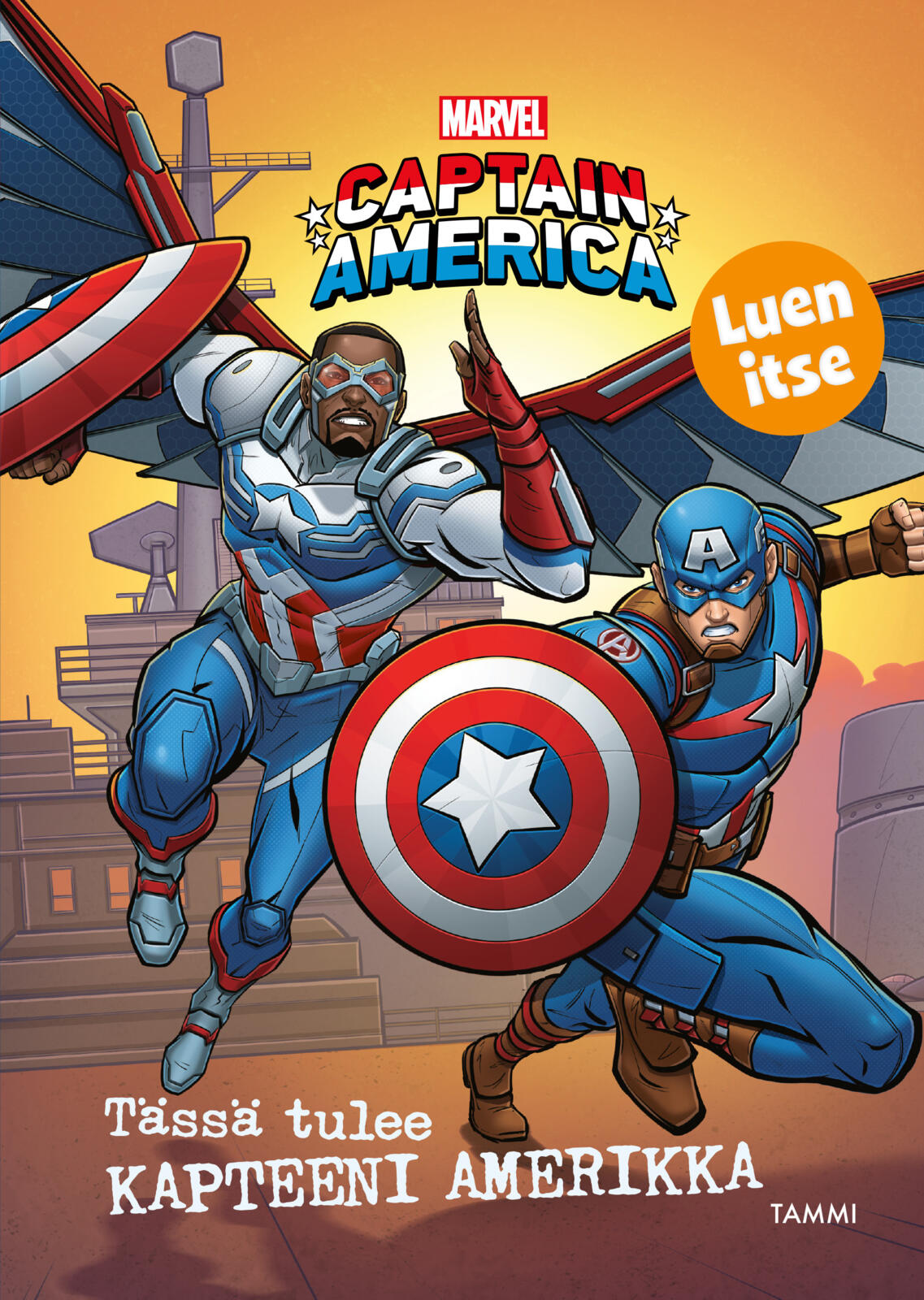 Etukansi. Marvel Marvel. Tässä tulee Kapteeni Amerikka. Luen itse