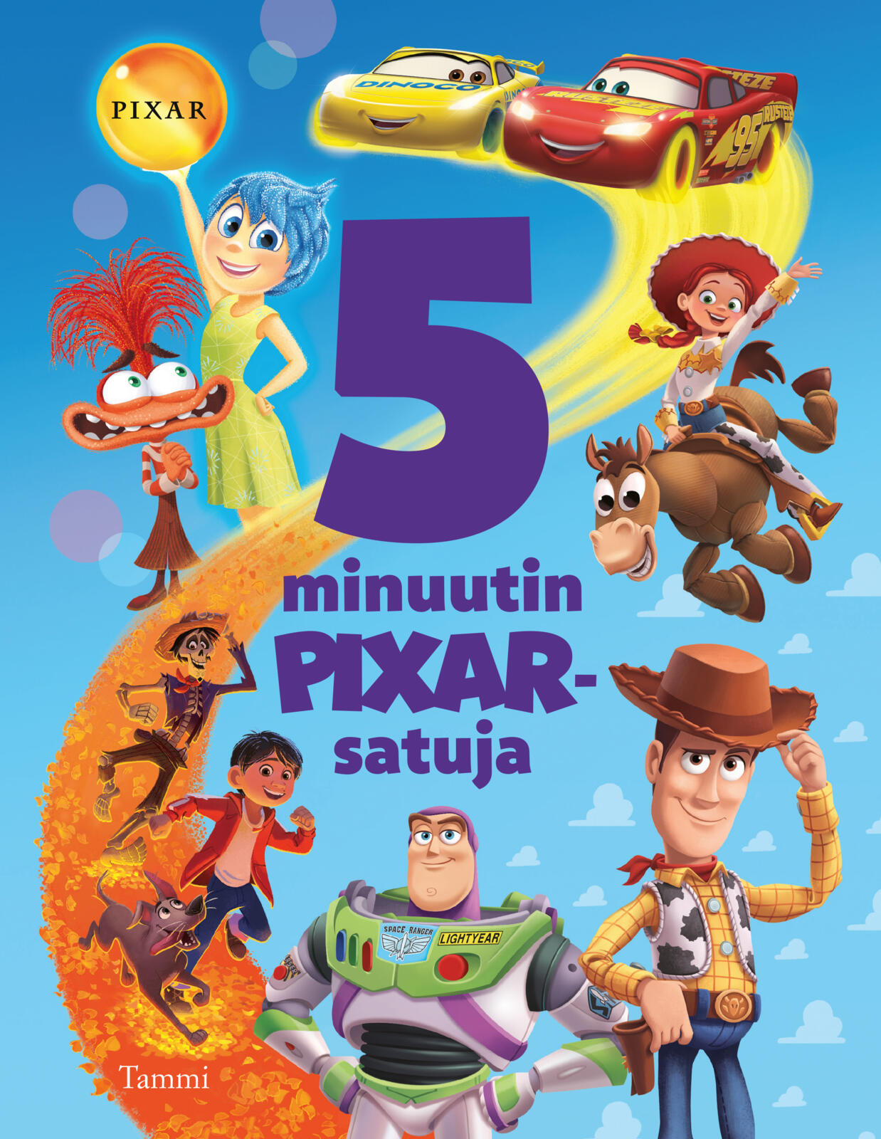 Etukansi. Disney Disney Pixar. 5 minuutin Pixar-satuja