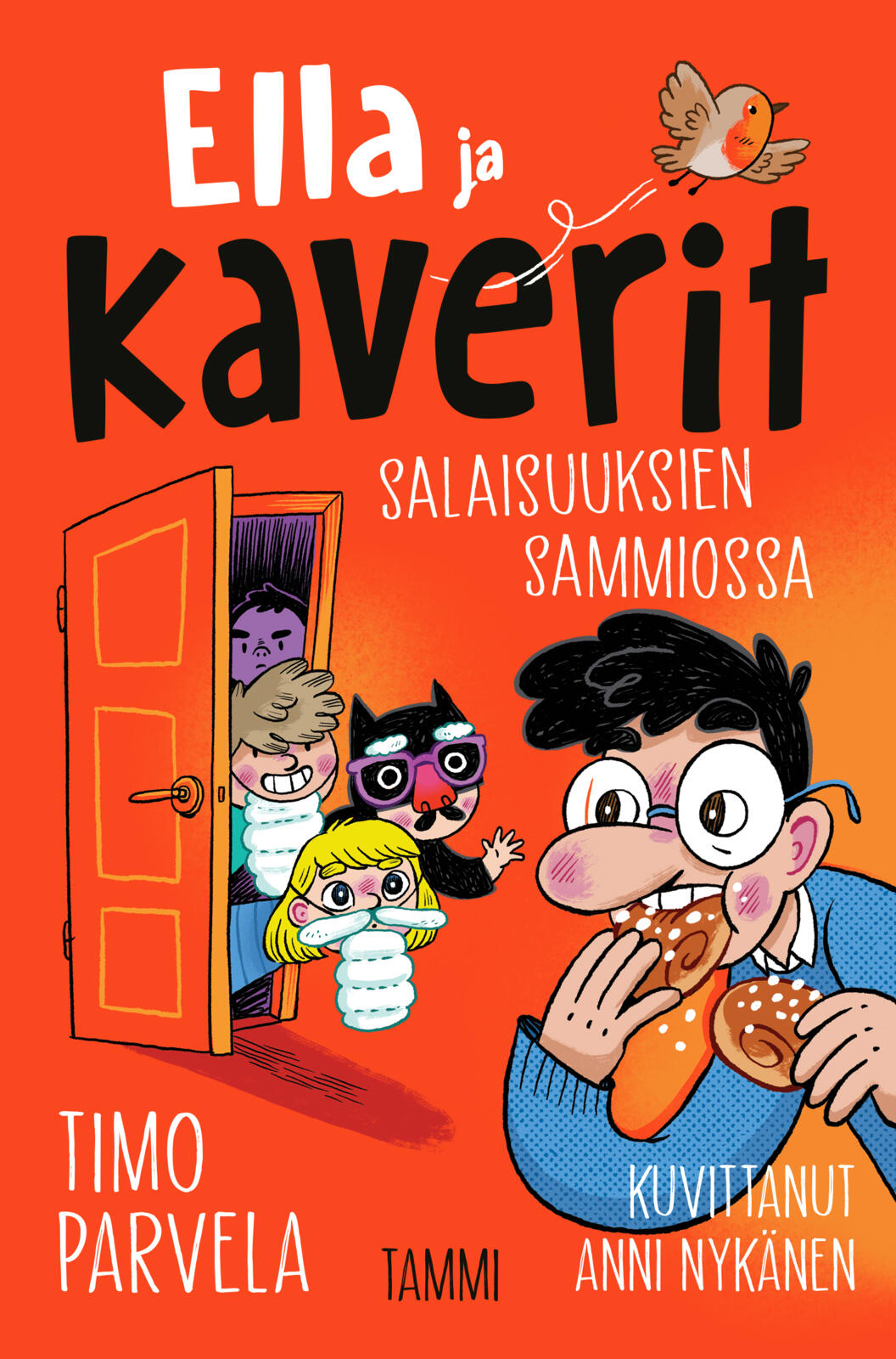 Etukansi. Timo Parvela Ella ja kaverit salaisuuksien sammiossa