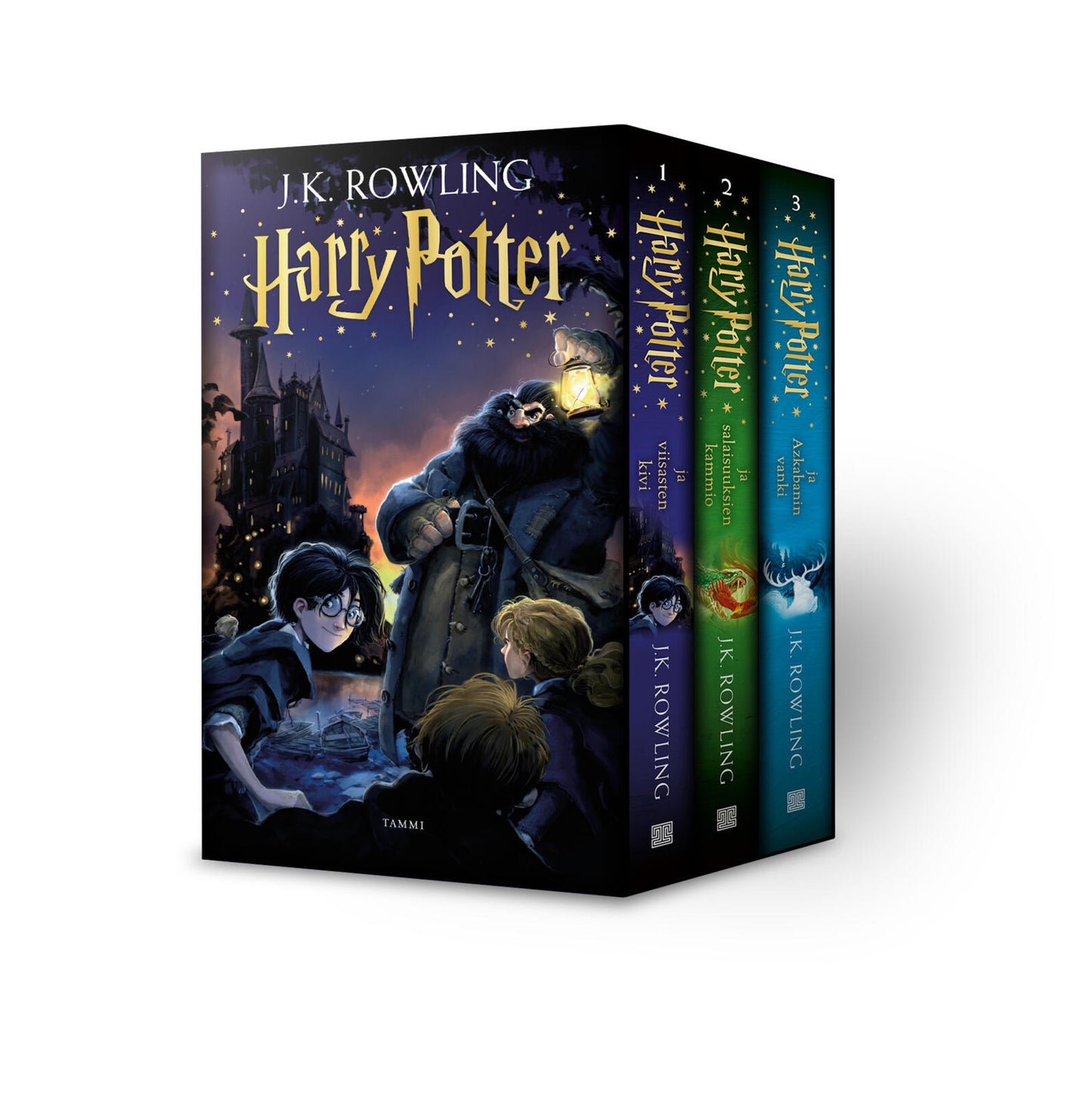 Etukansi. J. K. Rowling Harry Potter 1-3 -lahjaboksi