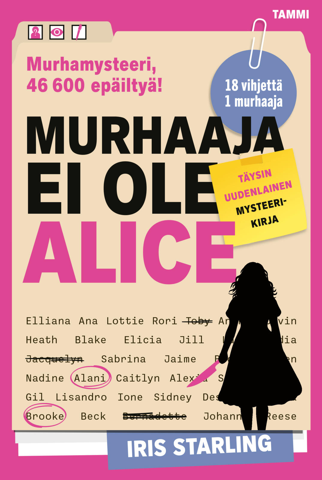 Etukansi. Iris Starling Murhaaja ei ole Alice