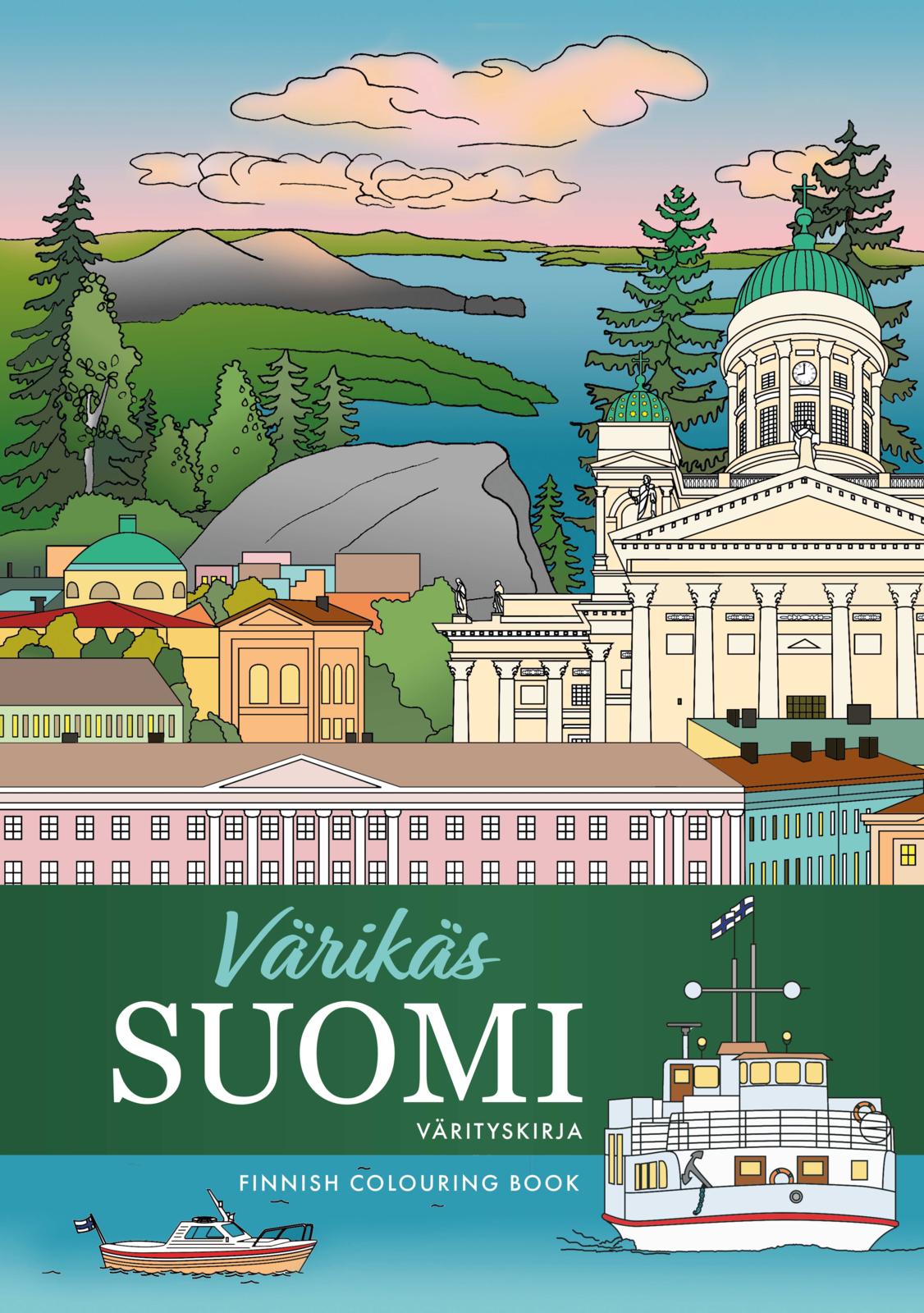 Etukansi. Anne Laios Värikäs Suomi - Värityskirja