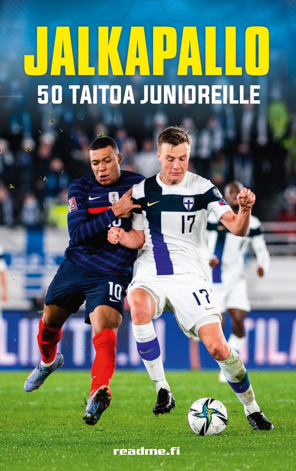 Etukansi. Gill Harvey Jalkapallo - 50 taitoa junioreille - Täysin uusittu 2025 painos