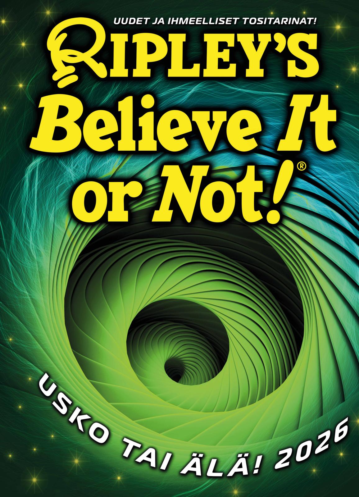 Etukansi. Ripley's Believe it or not! Ripleyn usko tai älä! 2026