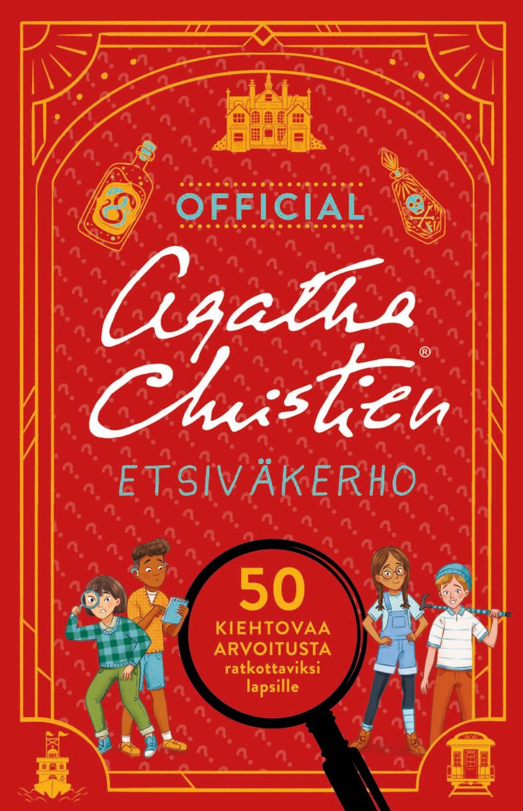 Etukansi. Dr. Gareth Moore Agatha Christien etsiväkerho - 50 kiehtovaa arvoitusta ratkottavaksi lapsille