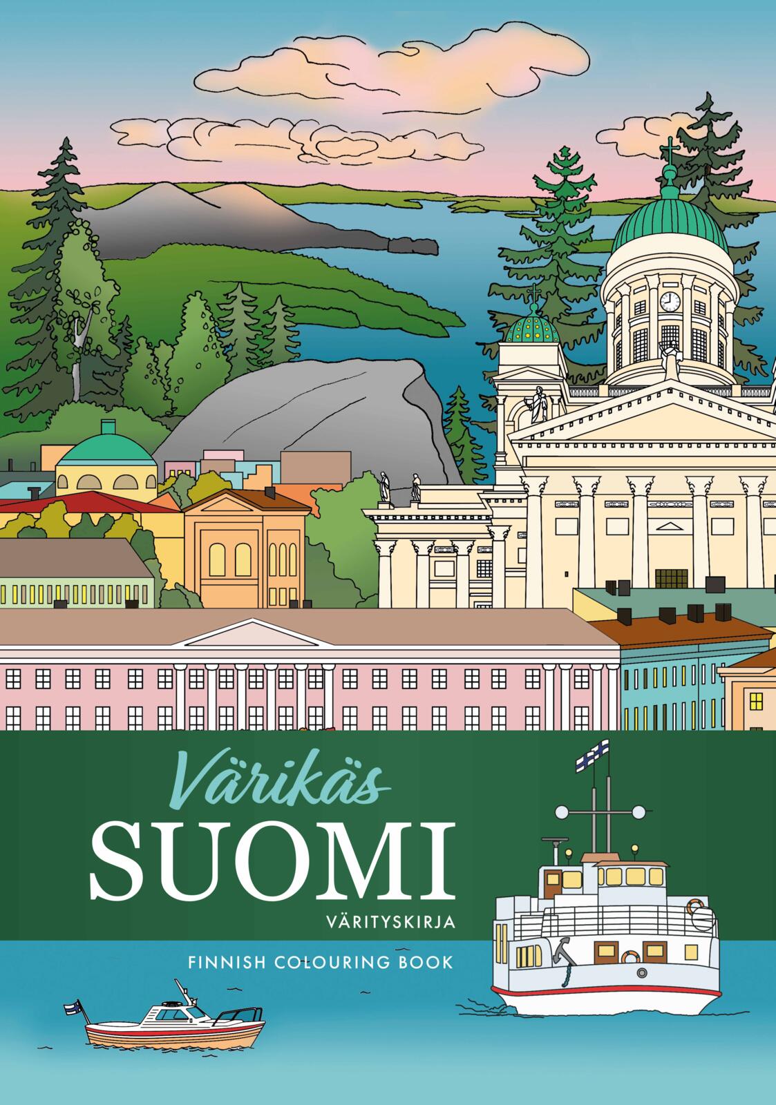 Etukansi. Anne Laios Värikäs Suomi - Värityskirja