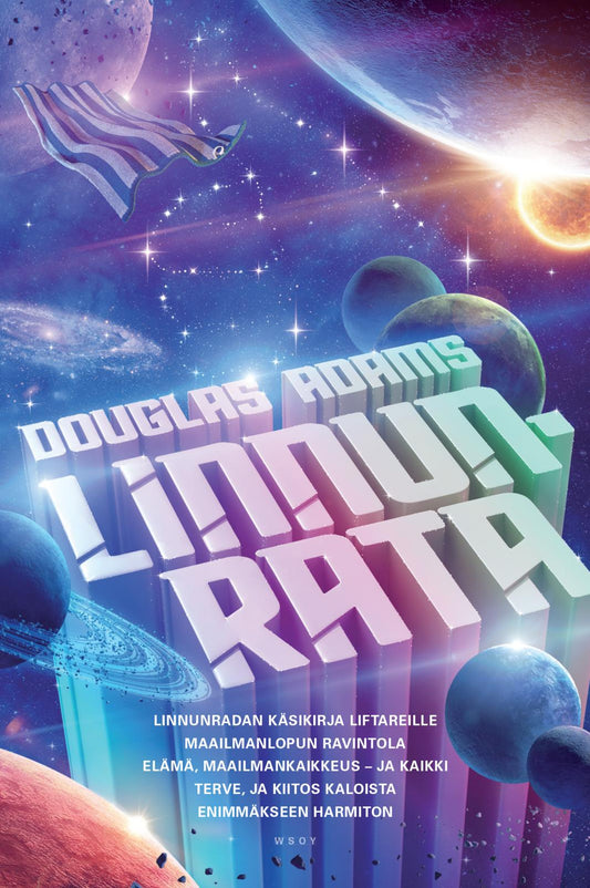 Etukansi. Douglas Adams. Linnunrata. Viisiosainen trilogia.