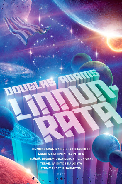 Etukansi. Douglas Adams. Linnunrata. Viisiosainen trilogia