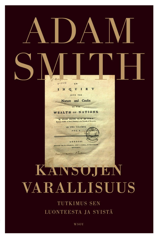 Etukansi. Adam Smith. Kansojen varallisuus.