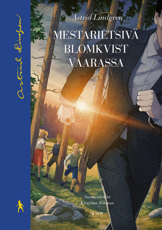 Etukansi. Astrid Lindgren. Mestarietsivä Blomkvist vaarassa.