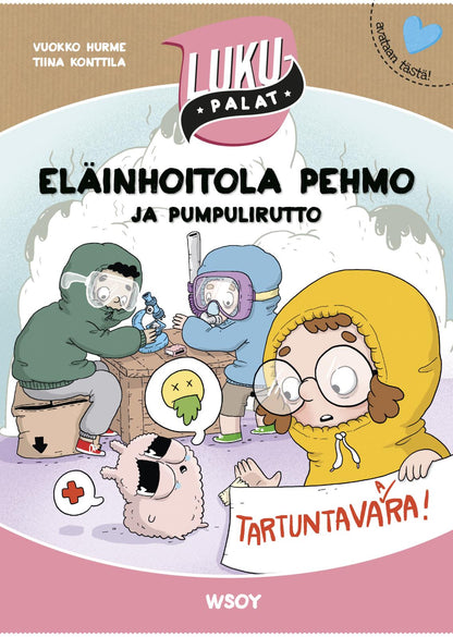 Etukansi. Vuokko Hurme. Eläinhoitola Pehmo ja pumpulirutto