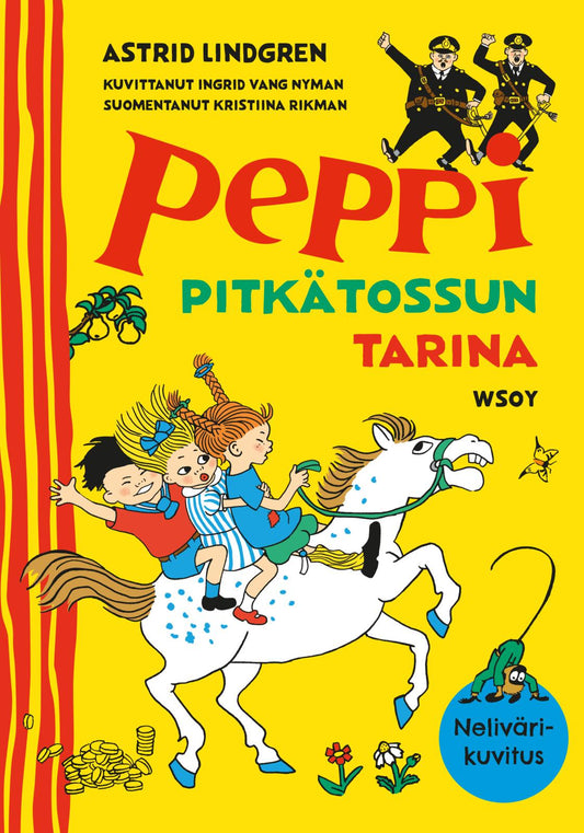 Etukansi. Astrid Lindgren. Ingrid Vang Nyman. Peppi Pitkätossun tarina.