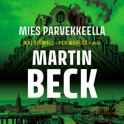 Etukansi. Maj Sjöwall. Mies parvekkeella