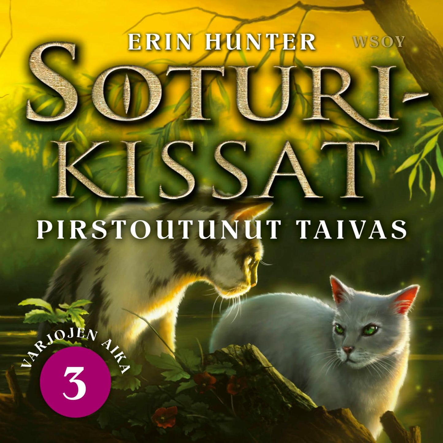 Etukansi. Erin Hunter. Soturikissat: Varjojen aika 3: Pirstoutunut taivas