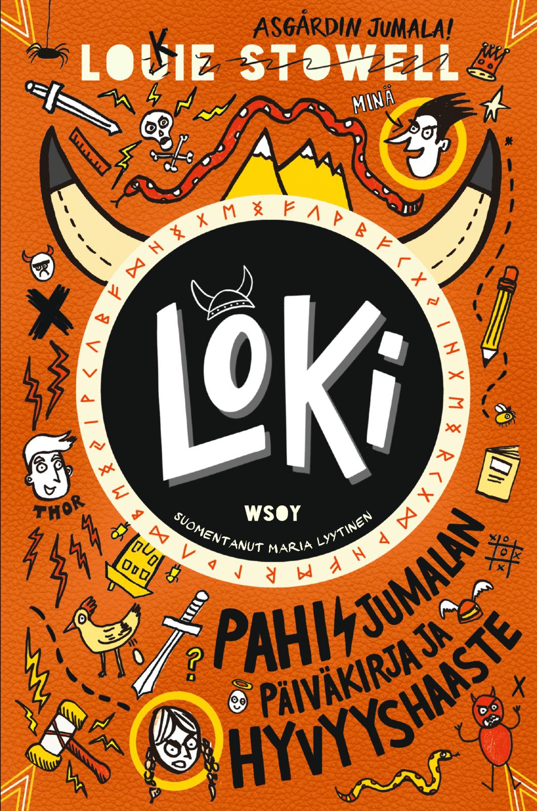 Etukansi. Louie Stowell LOKI: Pahisjumalan päiväkirja ja hyvyyshaaste