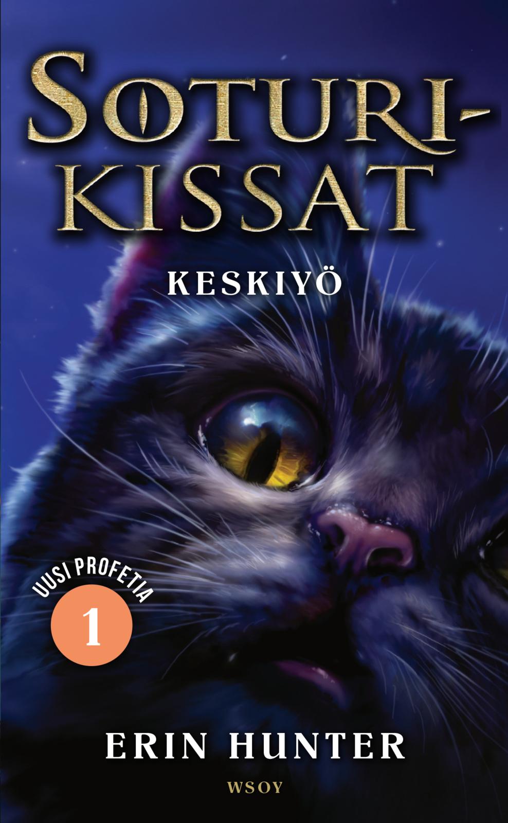 Etukansi. Erin Hunter Soturikissat: Uusi profetia 1: Keskiyö