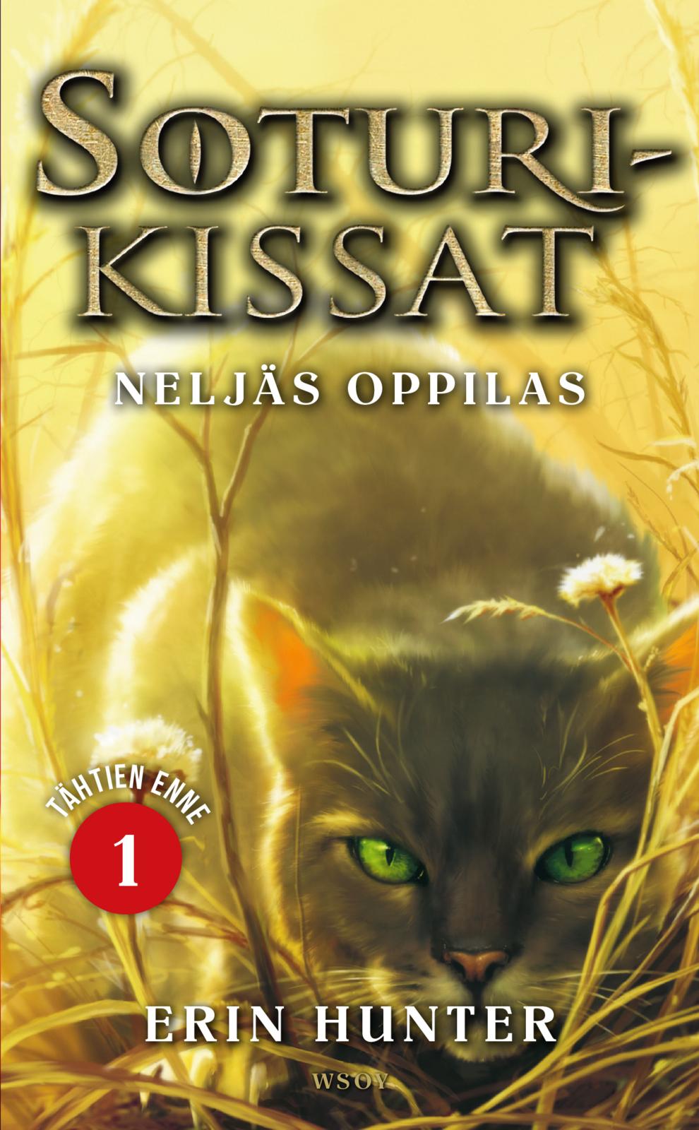 Etukansi. Erin Hunter Soturikissat: Tähtien enne 1: Neljäs oppilas