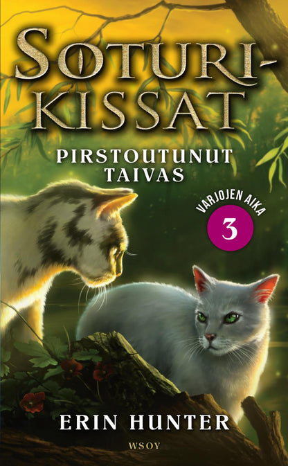 Etukansi. Erin Hunter Soturikissat: Varjojen aika 3: Pirstoutunut taivas