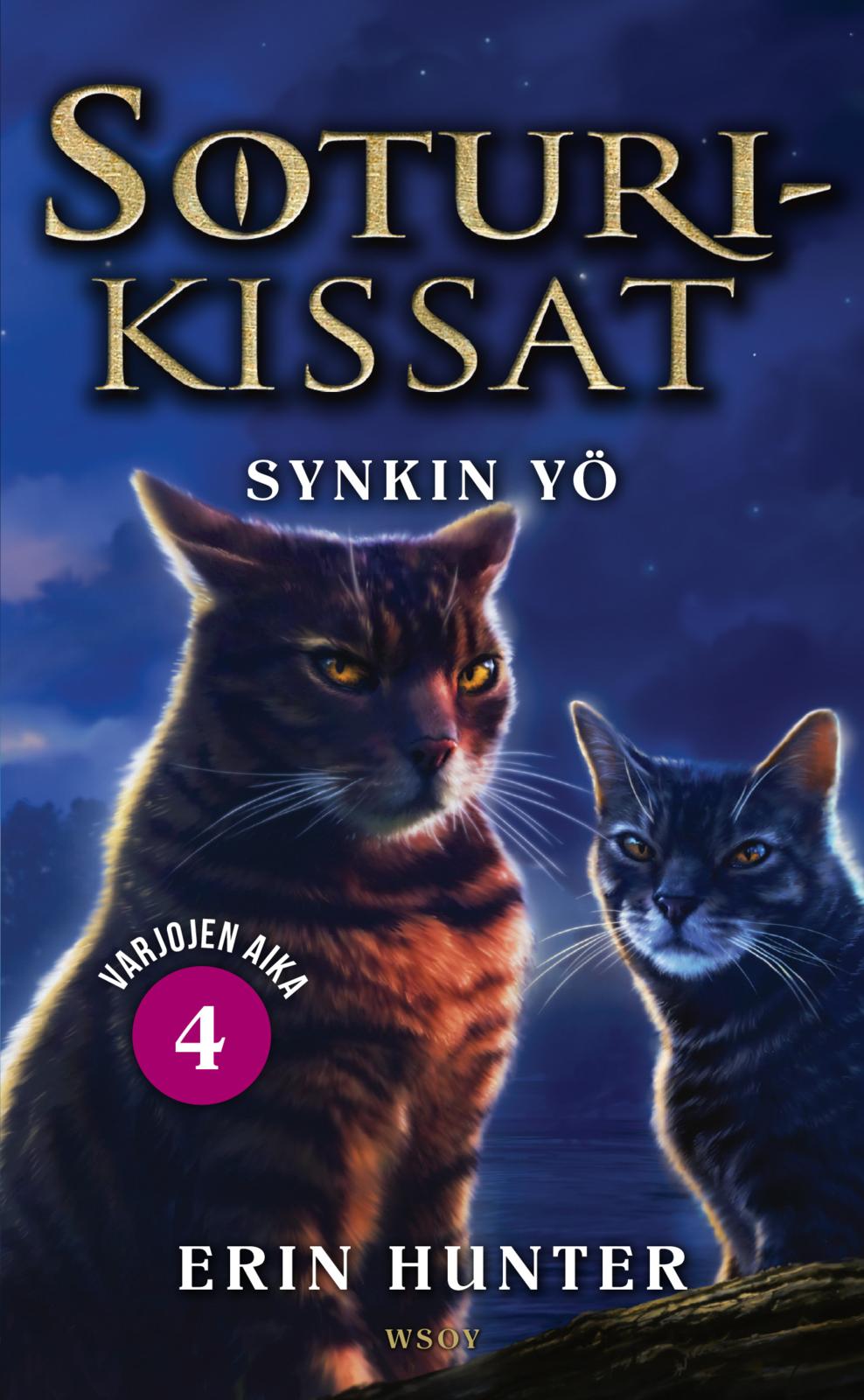 Etukansi. Erin Hunter Soturikissat: Varjojen aika 4: Synkin yö 