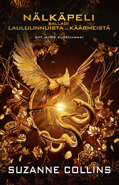Etukansi. Suzanne Collins Nälkäpeli: Balladi laululinnuista ja käärmeistä