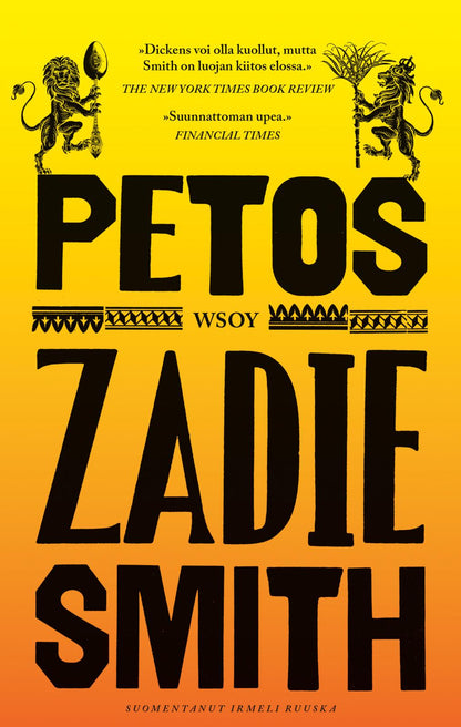 Etukansi. Zadie Smith. Petos