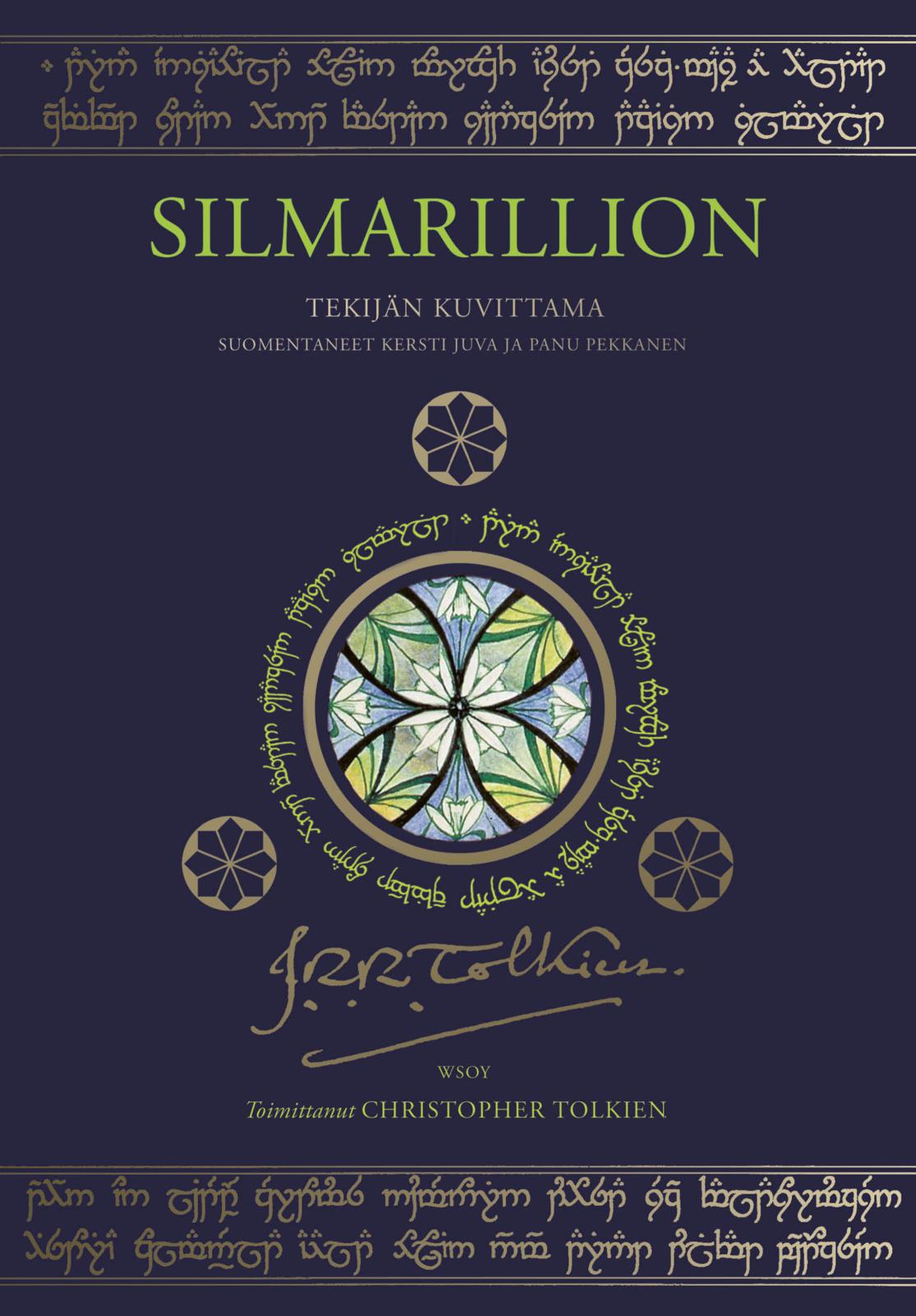 Etukansi. J. R. R. Tolkien Silmarillion (tekijän kuvittama laitos, syrjävärjätty)