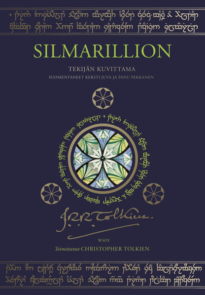 Etukansi. J. R. R. Tolkien Silmarillion (tekijän kuvittama laitos, syrjävärjätty)