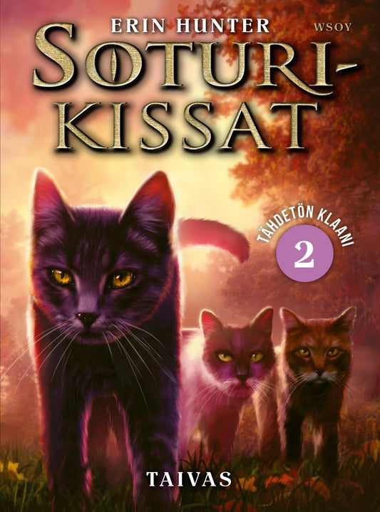 Etukansi. Erin Hunter. Soturikissat: Tähdetön klaani 2: Taivas.