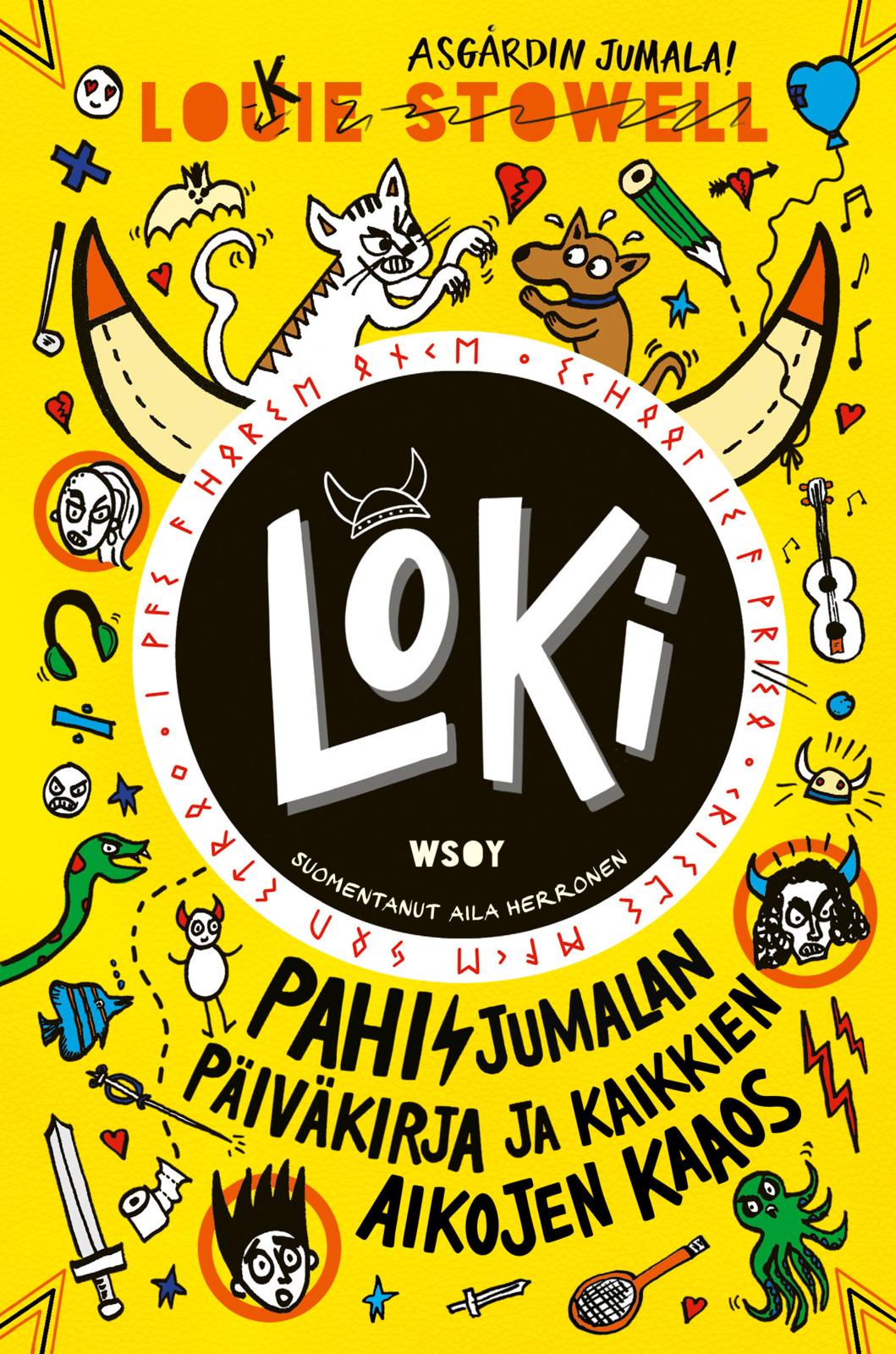 Etukansi. Louie Stowell LOKI: Pahisjumalan päiväkirja ja kaikkien aikojen kaaos