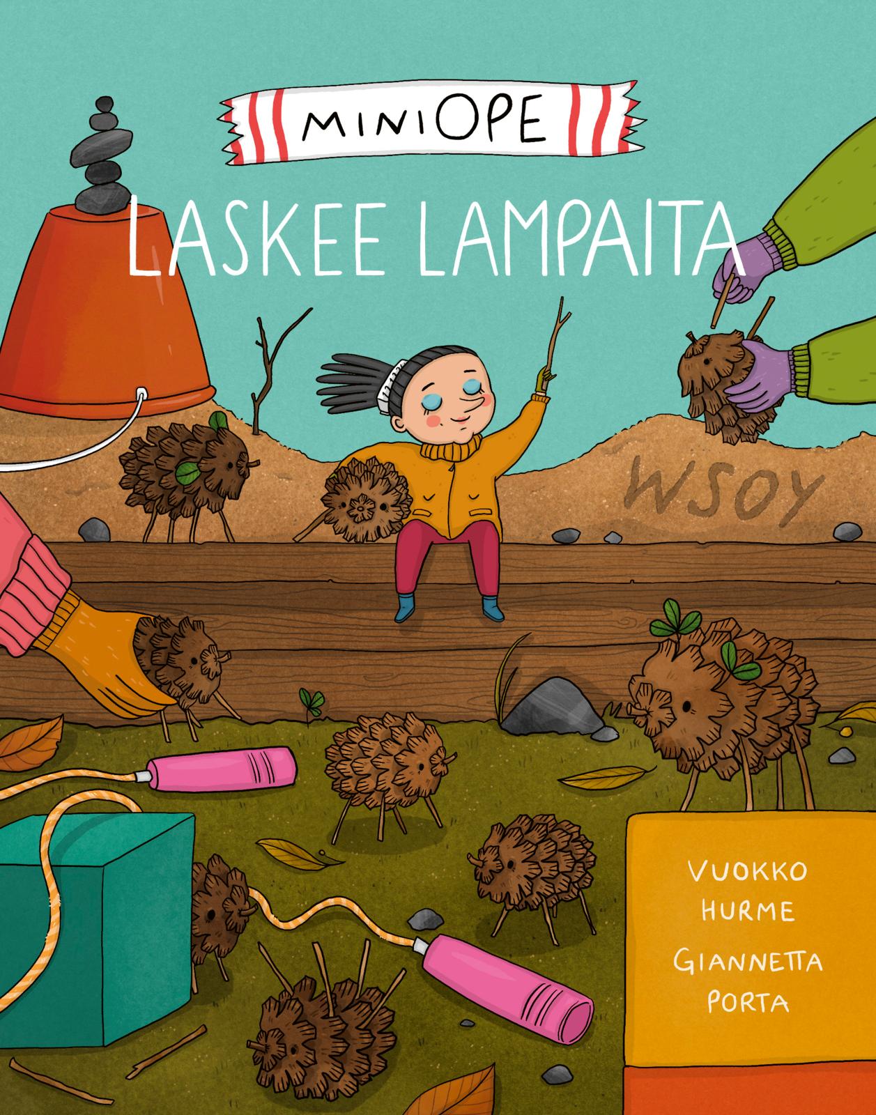 Etukansi. Vuokko Hurme. Miniope laskee lampaita