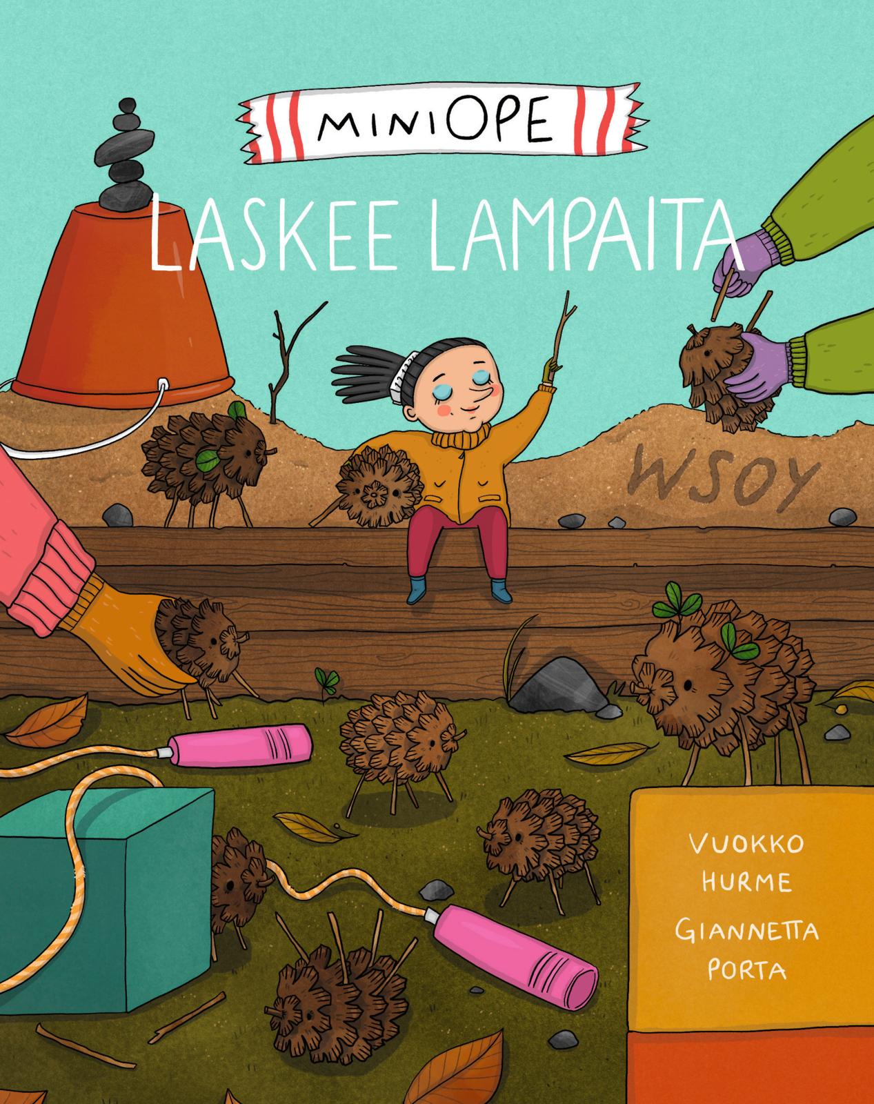 Etukansi. Vuokko Hurme Miniope laskee lampaita