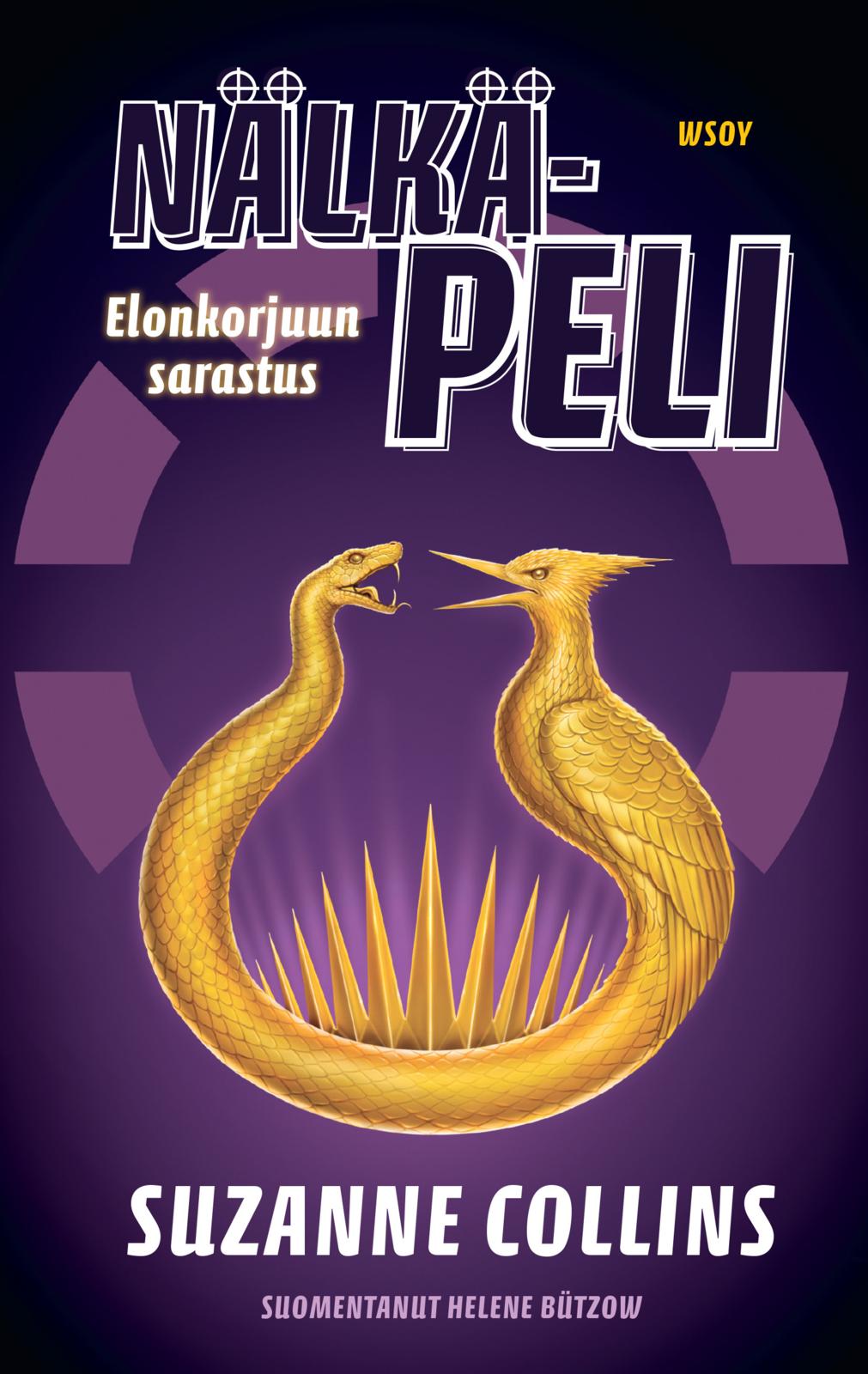 Etukansi. Suzanne Collins. Nälkäpeli: Elonkorjuun sarastus