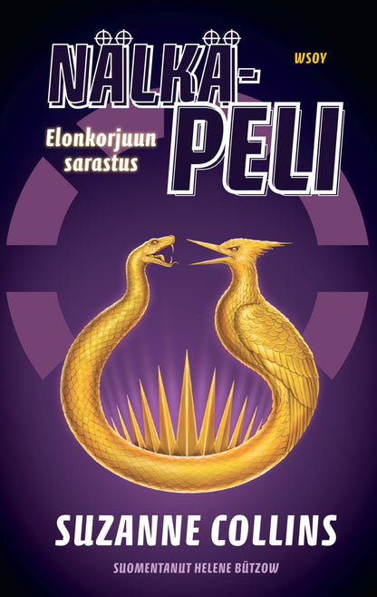 Etukansi. Suzanne Collins. Nälkäpeli: Elonkorjuun sarastus