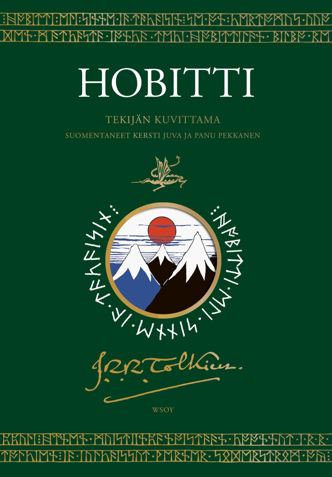 Etukansi. J. R. R. Tolkien. Hobitti (tekijän kuvittama erikoislaitos)
