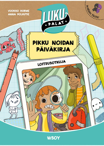 Etukansi. Vuokko Hurme Pikku noidan päiväkirja: Loitsusotkuja