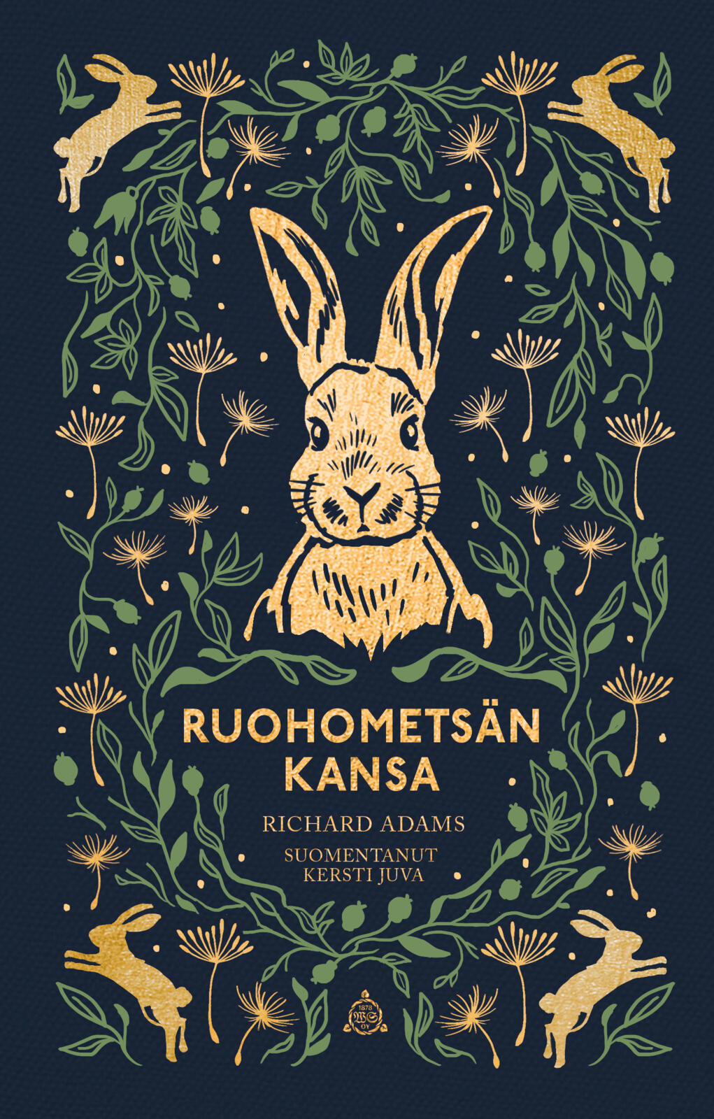 Etukansi. Richard Adams Ruohometsän kansa (syrjävärjätty)